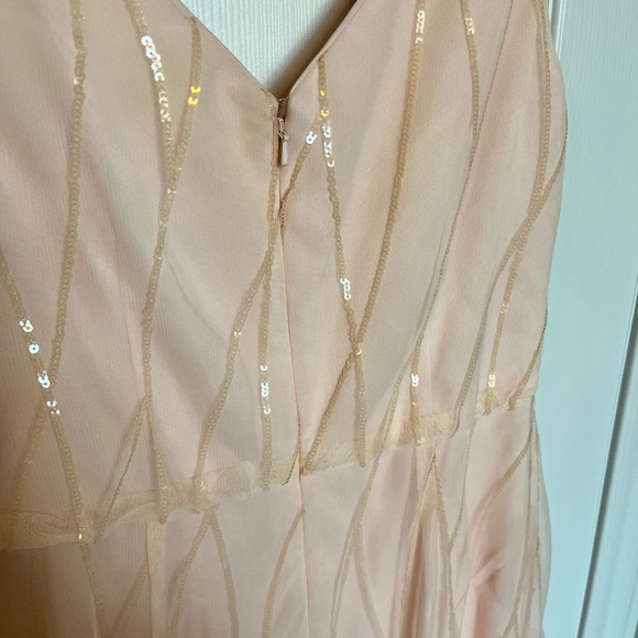 Bill Levkoff Sequin Mesh V-Neck Wedding Bridesmaid Prom Dress Size 12 - Picture 14 of 16